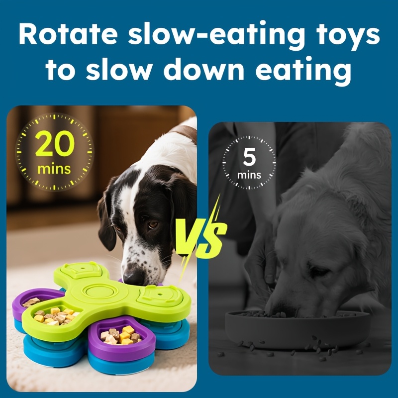 Dog Slow Feeder Bowl Three-Layer Flower Rotating IQ Pet Sniffing Obstacle IQ Training Slow Feeder