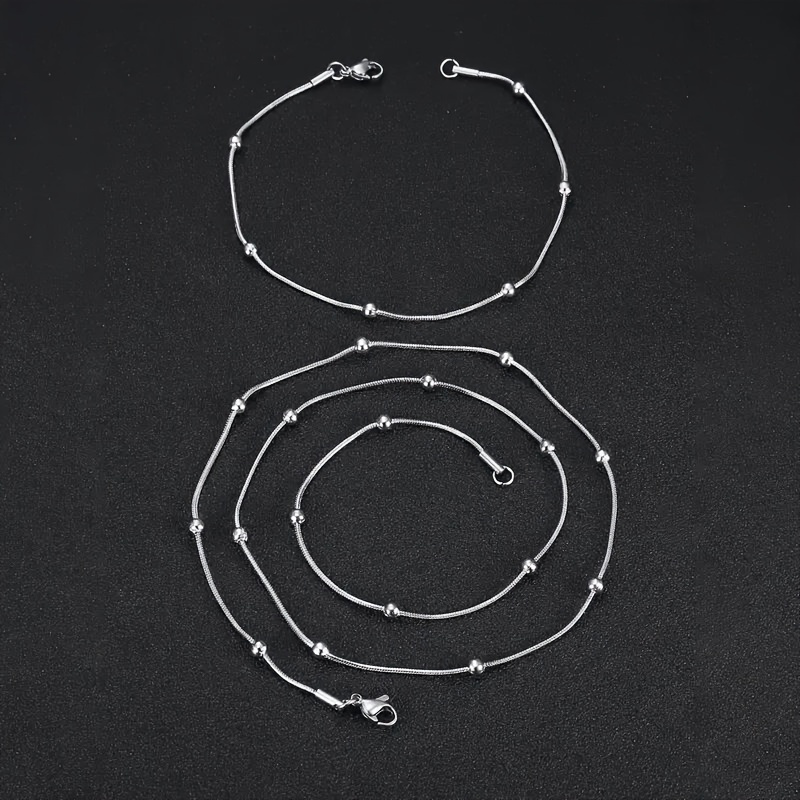 E-shop 2-teiliges Edelstahl-Kettenarmband + Halsketten-Set, für den täglichen Gebrauch oder als Geschenk zum oder Geburtstag für deinen Freund – eine
