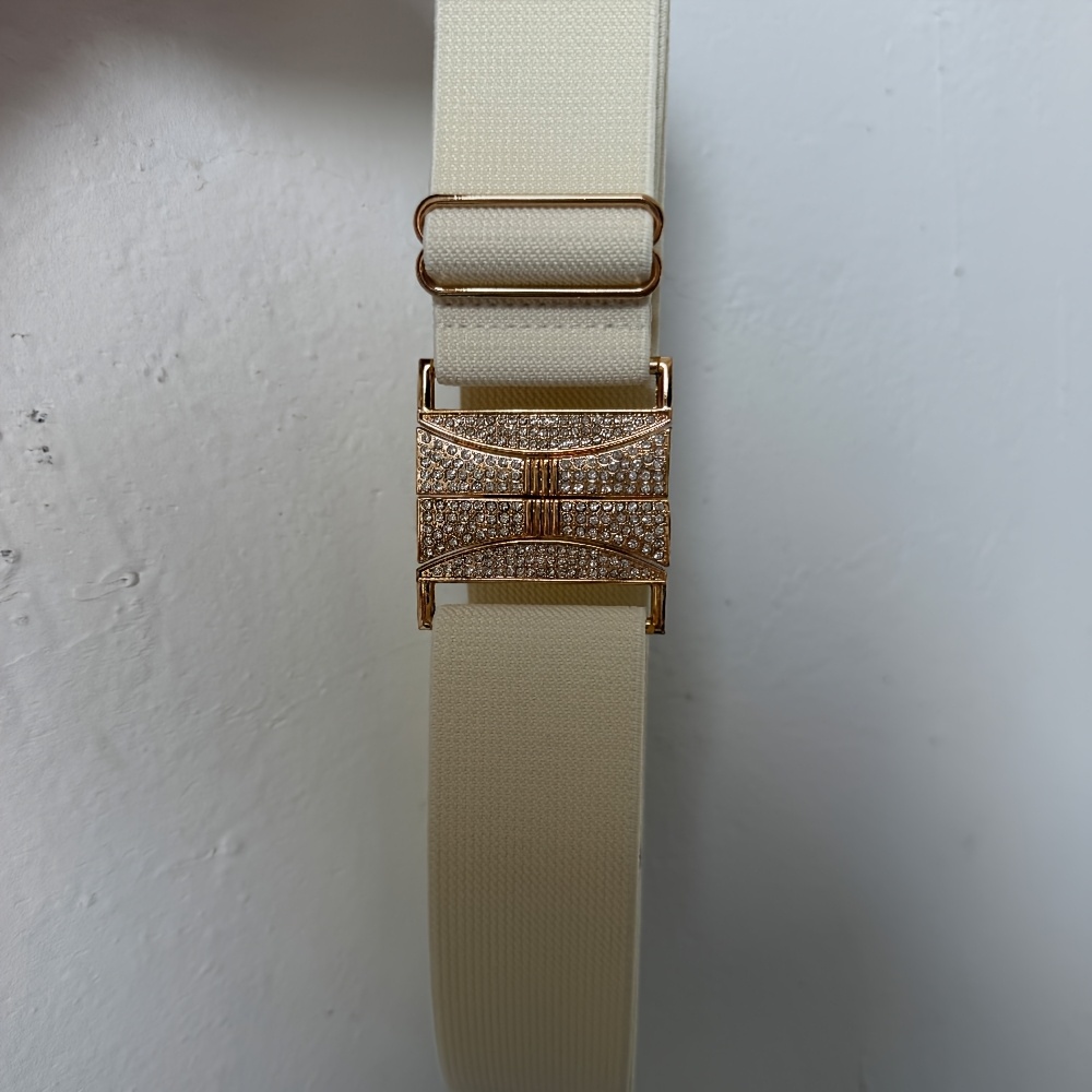 TEMU 1pc Rhinestone Square Decorative Waist Belt, Elastic Drawstring
