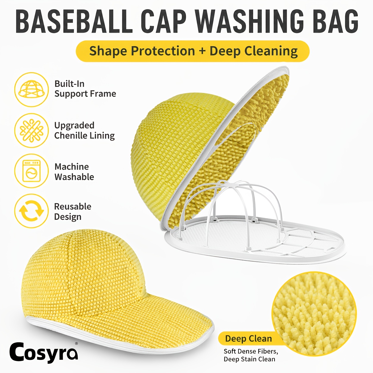 Upgrades Deepclearn Hat Washer Cage For Washing Machine, Cap Washer With Mesh Bags Baseball Caps Cleaner/cleaning Protector Cage Hat Racks