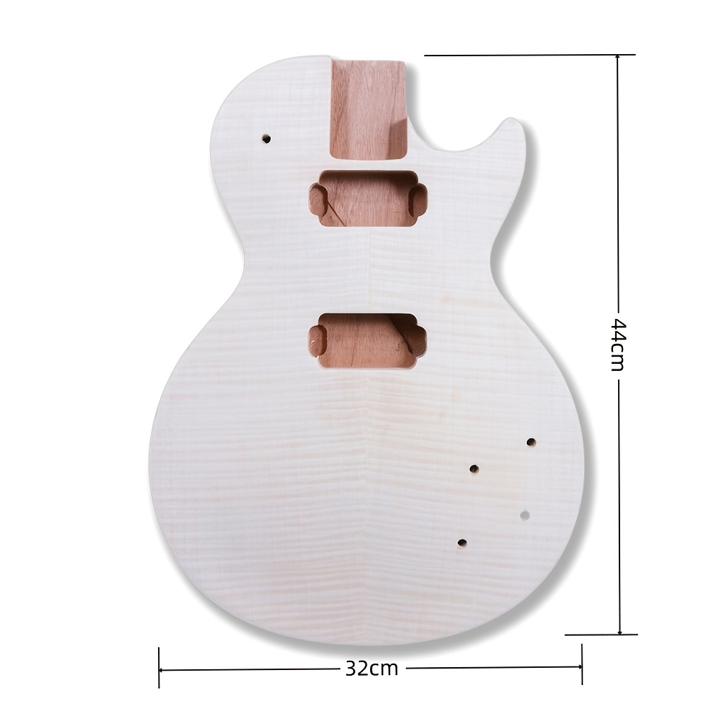 Image of Siemonic Unfinished Guitar Body Maple Top Flame Maple Veneer On Diy Guitar Body Blank Hh Hamburger Pickup
