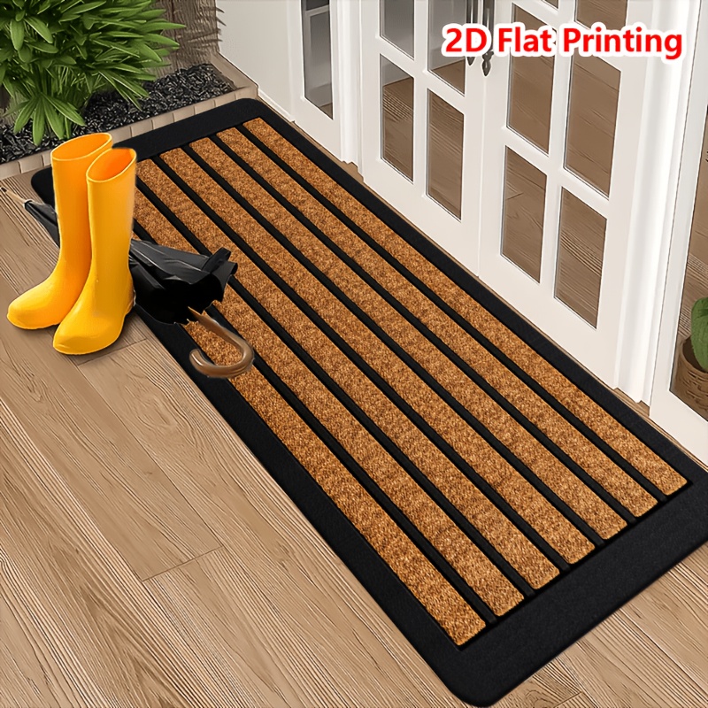 TEMU Flannel + 1cm Thick Sponge Material 1pc Doormat, Soft And Absorbent Flannel Doormat, Non-slip And Machine Washable Multi-functional Household