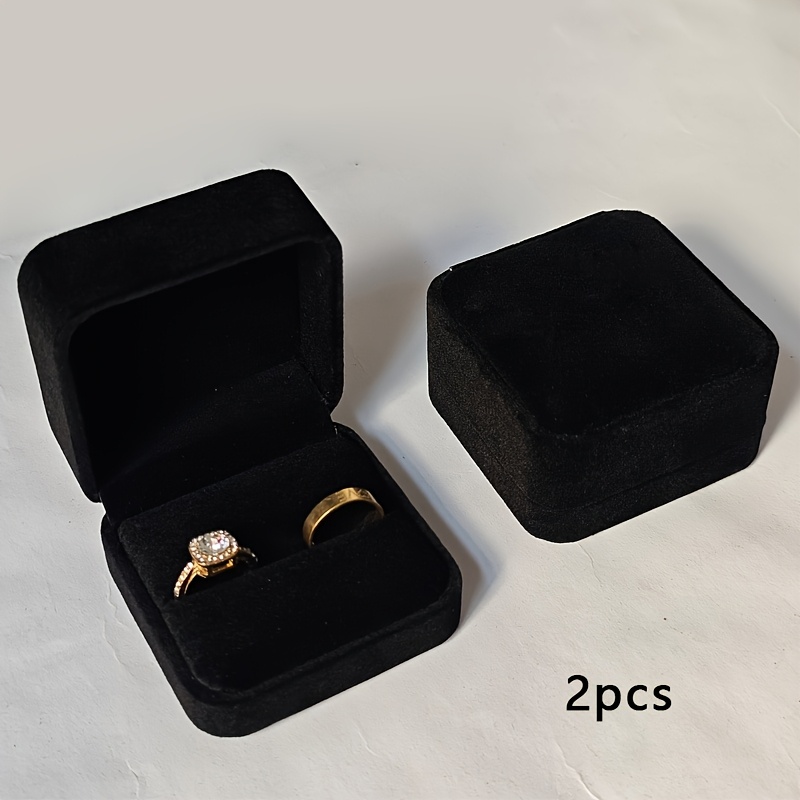 E-shop 2/6 Stück Samt Premium Stück Box Elegante Hochzeits Schmuckbox Heiratsantrag Ring Box Valentinstag Weihnachten Ring Schmuckbox
