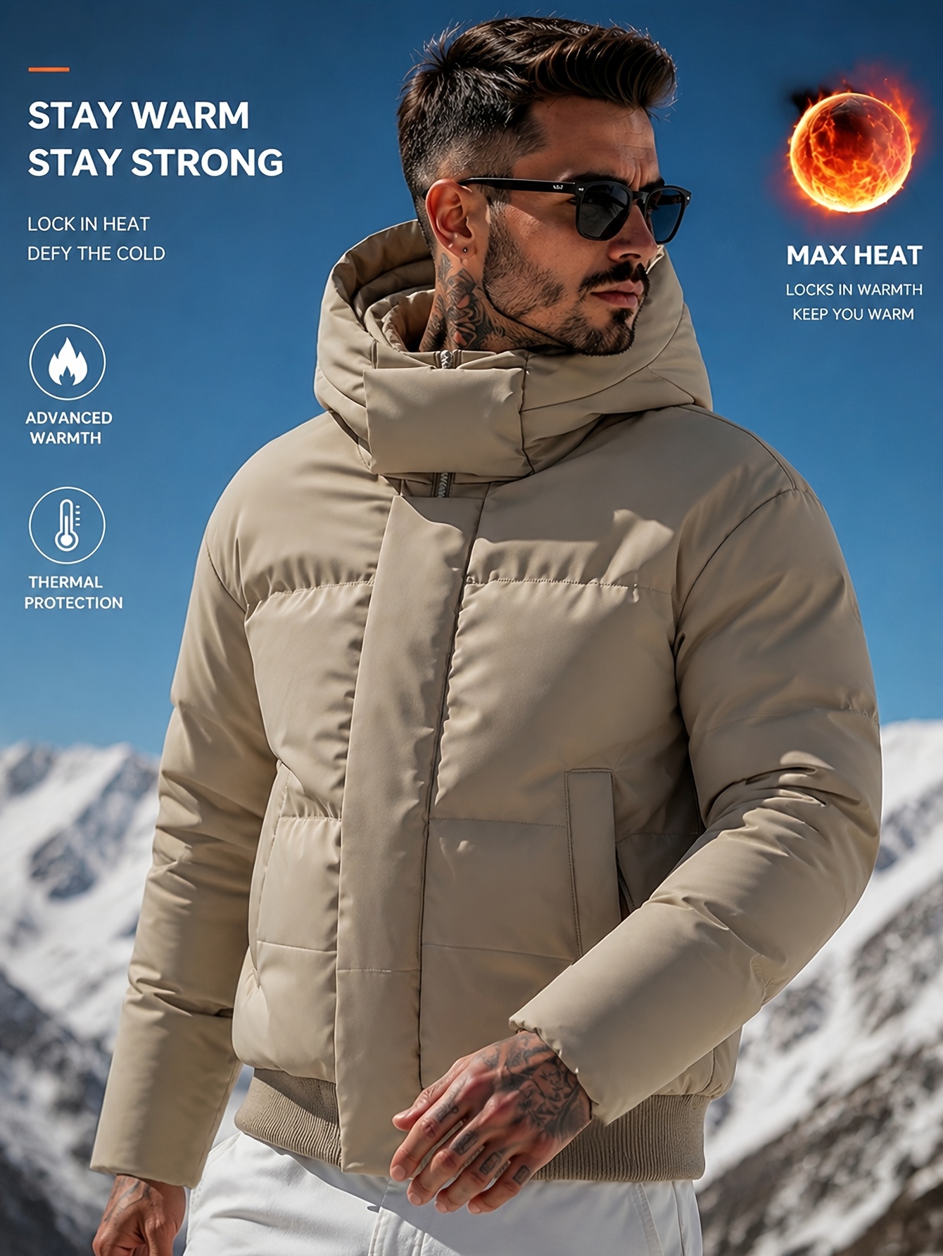 Men's Hooded Short Jacket for Autumn/Winter
