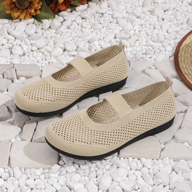 womens casual sport walking commuter lightweight breathable mesh knit shoes details 2