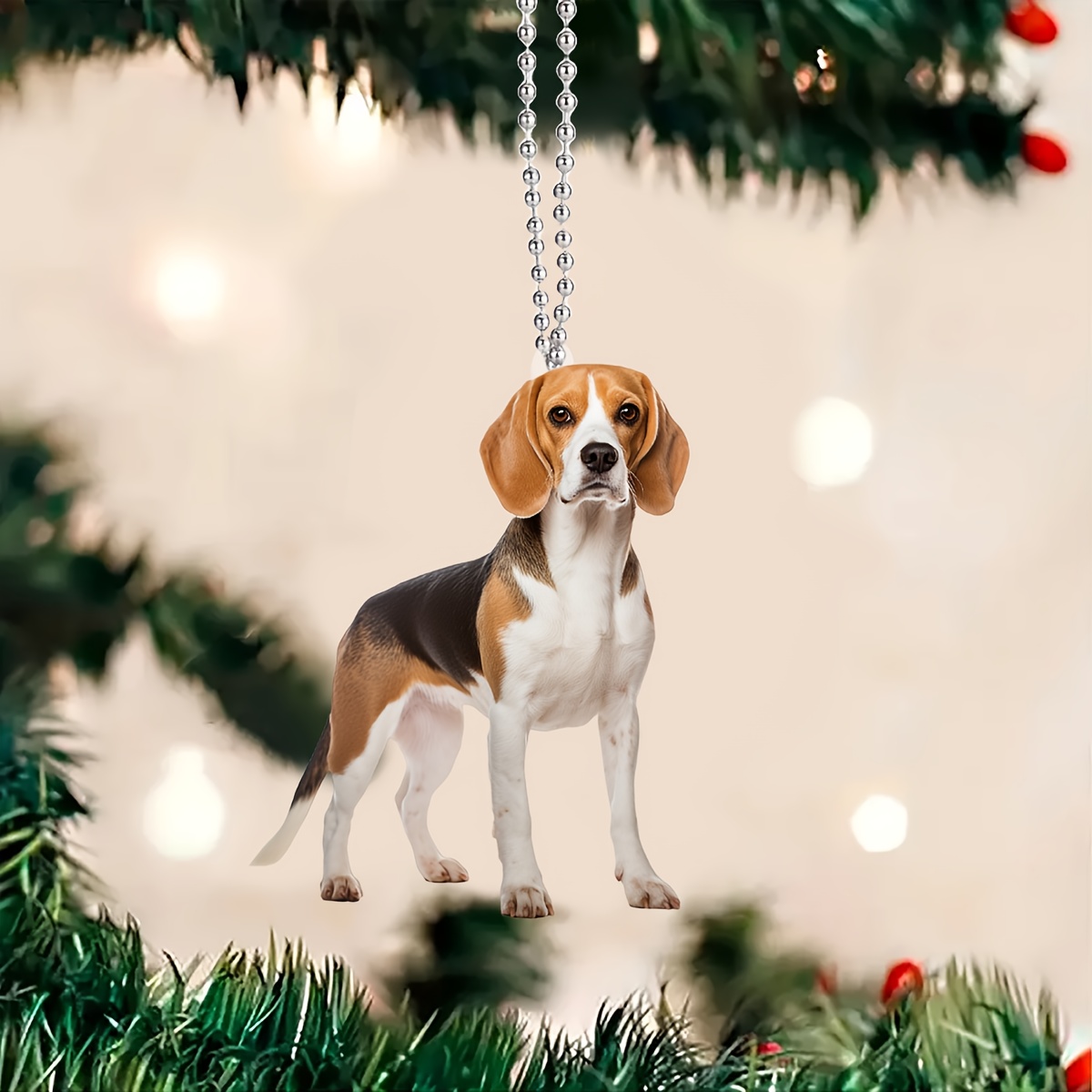 

1pc 2d Beagle Dog Keychain Animal Cute Acrylic Key Chain Ring Bag Backpack Charm Car Rearview Pendant Home Decor Dog Mom Dad Gift