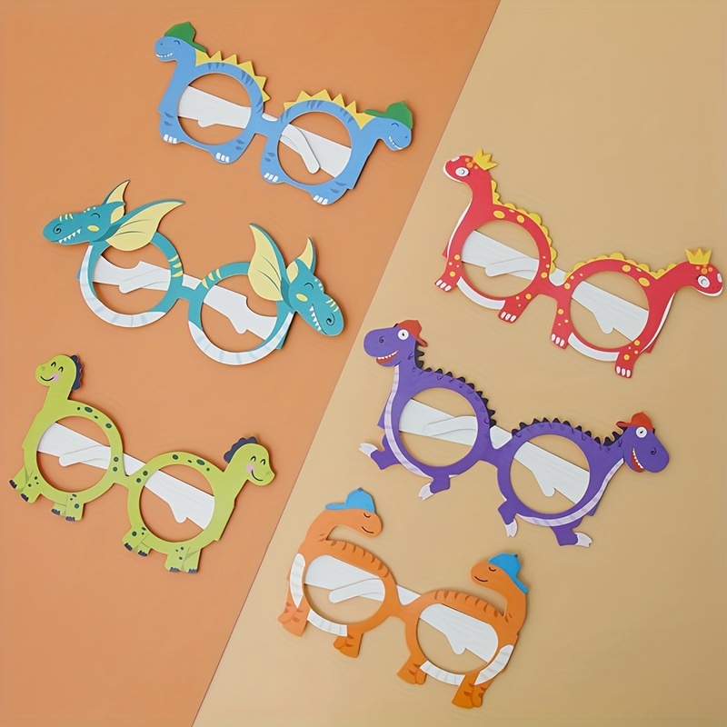 

12pcs Dinosaur Paper Glasses, Happy Birthday Party Decoration Adults Jungle Woodland Dinosaur Party Gifts Glasses, Dino Safari Birthday Supplies