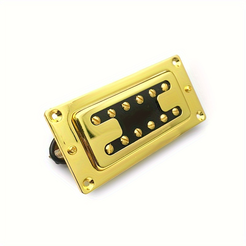 RB Style Mini Humbucker Pickup, 12-Hole, 72x32mm, for Rickenbacker Style Guitar, Chrome/Golden, Electric Guitar Accessory, Metal Body, No Power, Wireless