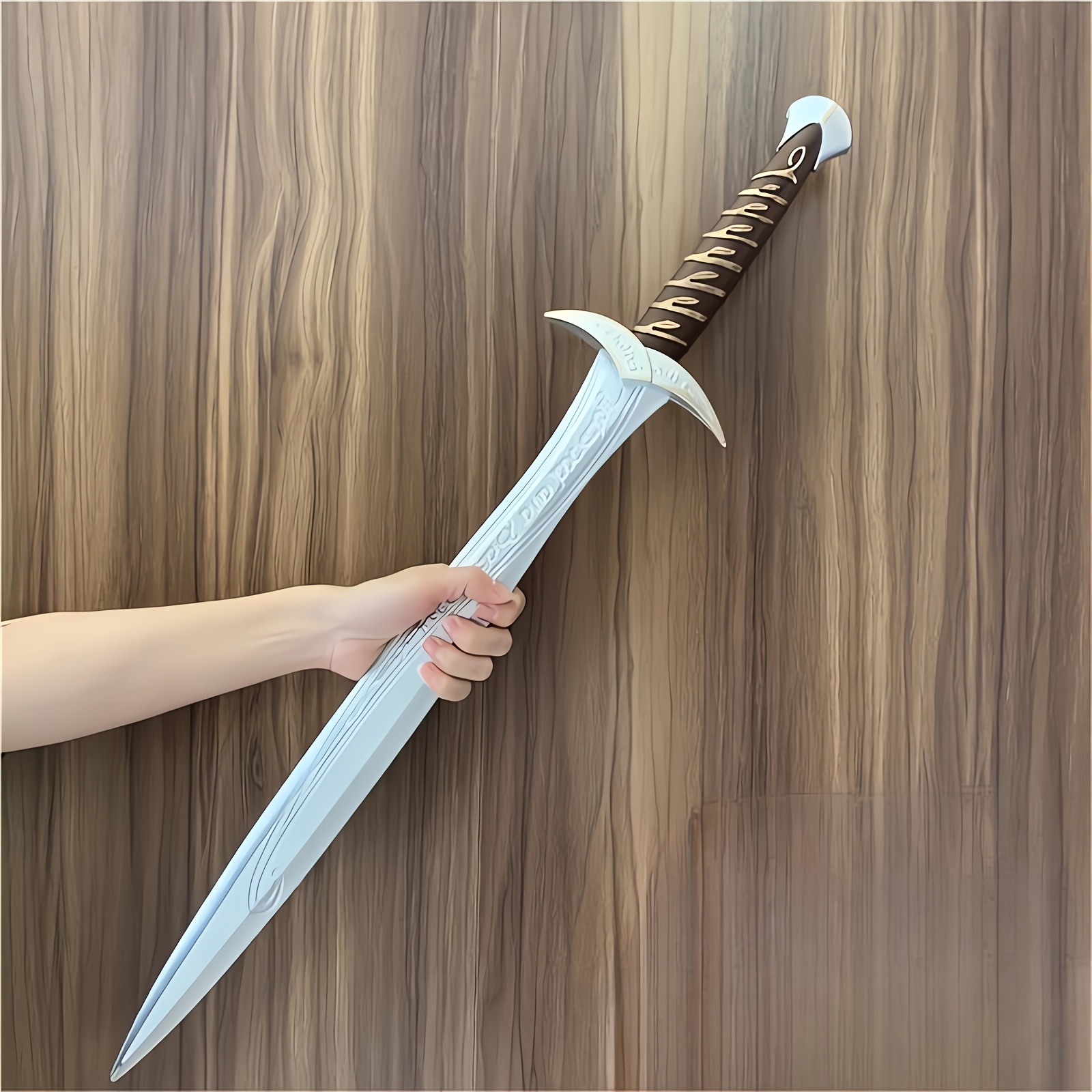 

1pc Elven Sword Prop Replica For Cosplay, Hobbit-inspired, Funky Style, Durable Pp Material