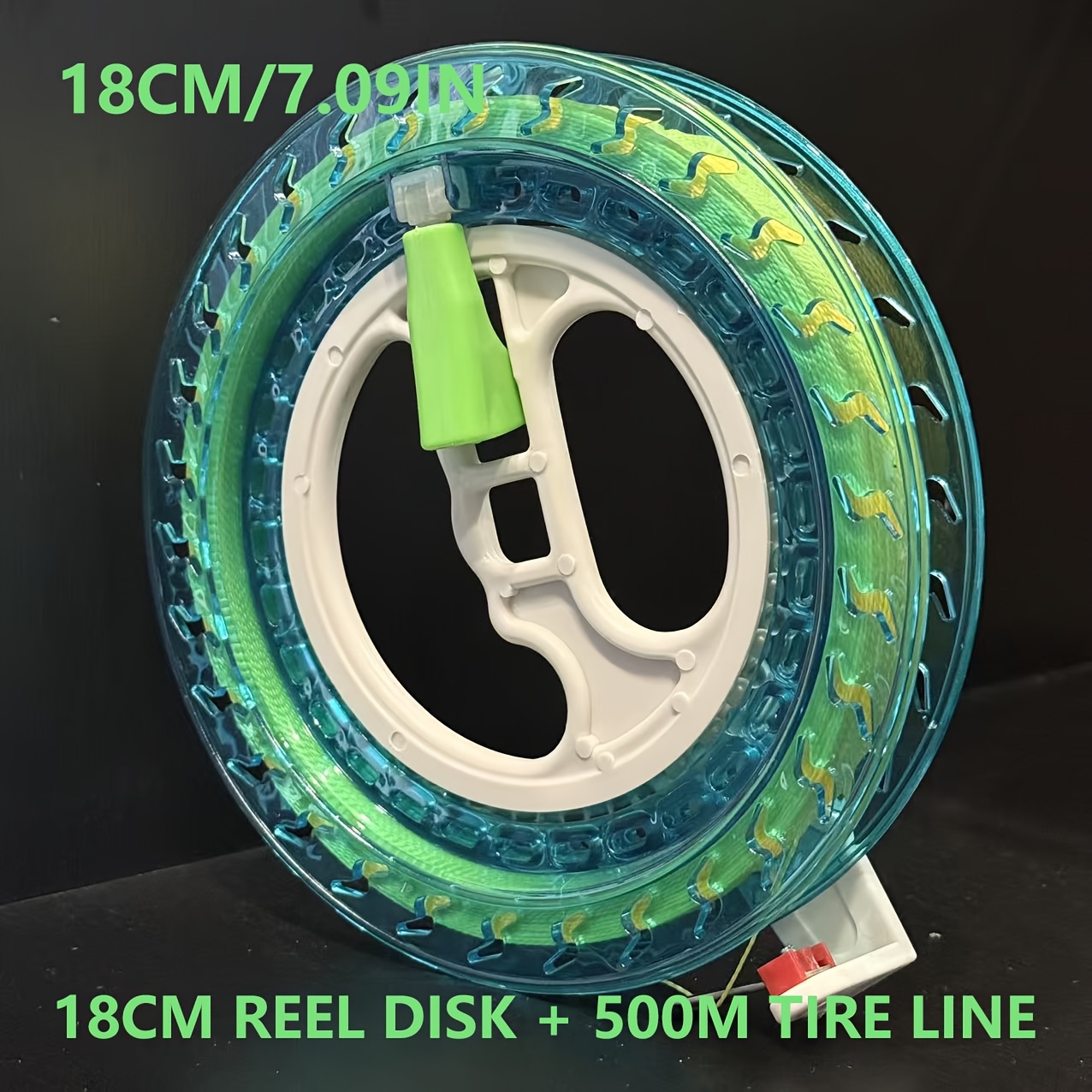 TEMU Professional Fishing Reel Disk With 500m High-tensile Tire Line | 16cm & 18cm Heavy Duty Hand Reel For Saltwater & Freshwater, Long Casting,