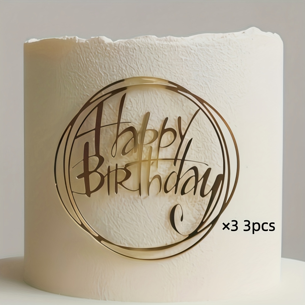 3pcs/5pcs Happy Birthday Acrylic Cake Topper, Cake Decoration, Stylish Letter Decoration For Festive Party& Birthday Party& Christmas Party，halloween，christmas