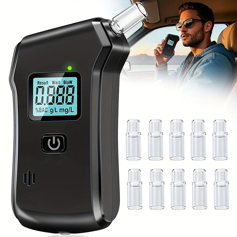 Personal Drive Pro Portable Breathalyzer with LCD Screen & BAC Tester - High-Accuracy Blow Alcohol Detector, Sound/Visual Alerts, Compact for Driving, Sobriety Testing, Parties, - Compatible with 10 Mouthpieces ( - Image 11