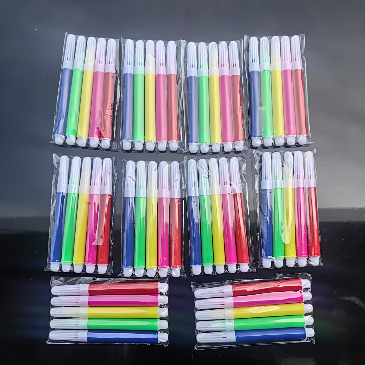 TEMU 50pcs/80pcs Small Compact Portable , 50pcs Includes 5 Colors (10 Sets), 80pcs Includes 8 Colors (10 Sets), Art Paint Markers, Meeting Markers,