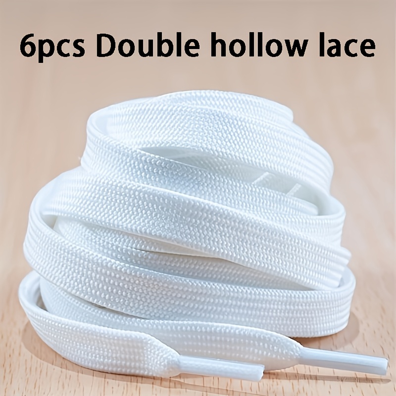 TEMU 6pcs Polyester Sports Shoelaces, Durable Flat Single Laces, 120cm, For All Types Of Shoes
