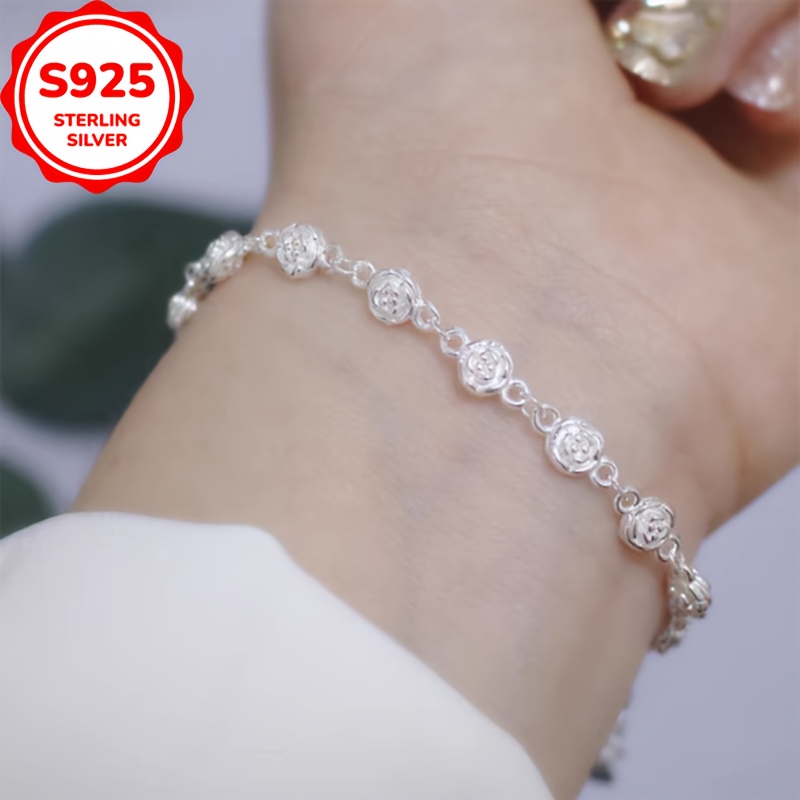 Hypoallergenic Rose Flower Bracelet with Anti Oxidation Box