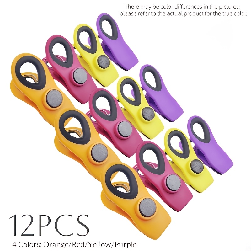 TEMU 12pcs Clips en plastique épaissi multifonctionnels de qualité supérieure, Clip pour sacs d'aliments, Clip de pour sacs de conservation des