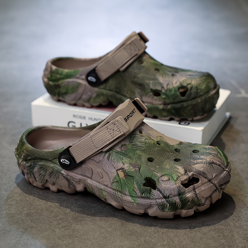 Hole- Shoes For Summer, Men's Slippers With Toe Cover, New Indoor And Outdoor Lightweight Breathable Beach Slippers Hole- Slippers Home Slippers