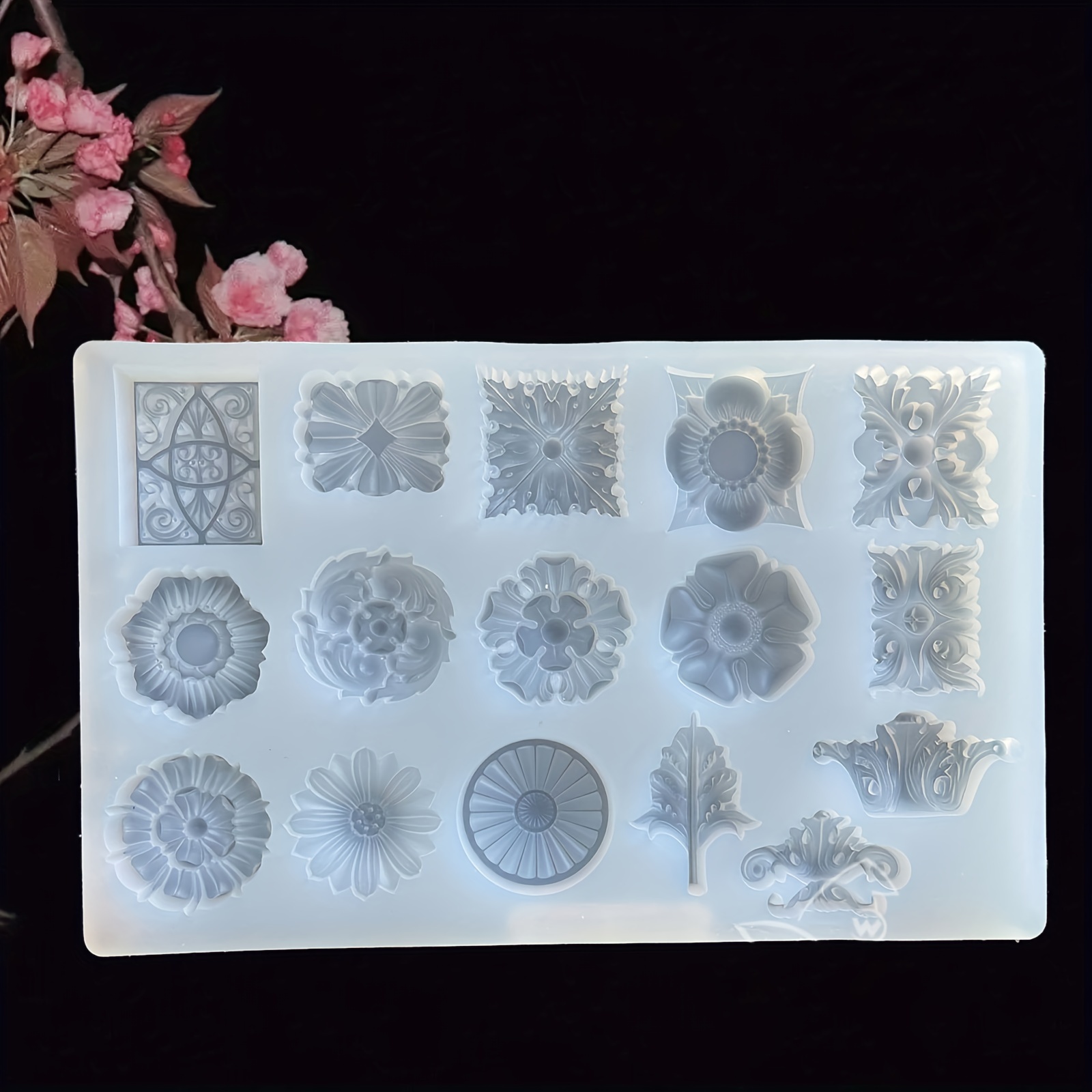 

Diy Crystal Epoxy Mold Various Three-dimensional Embossed Flower Pattern Mold