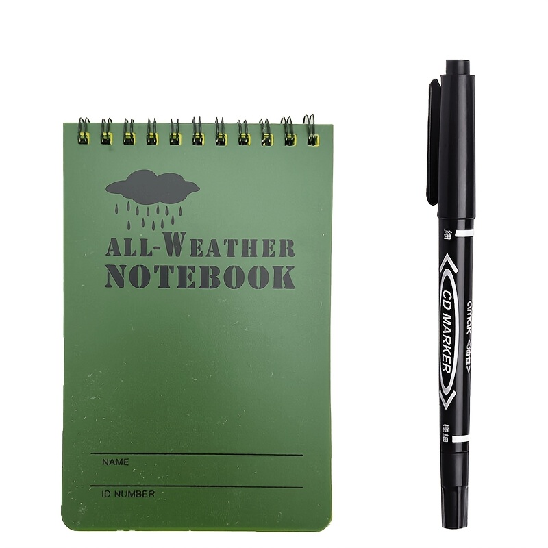 1 Tactical Notebook And 1 Oil Pen | Eye- For Shower , Squared
