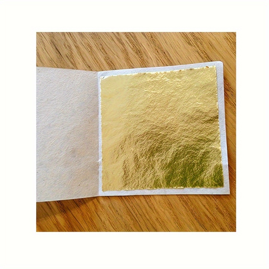 

100 Sheets 24k Gold Foil Leaf For Artistic Design And Decorative Frames - Non-edible Craft Material