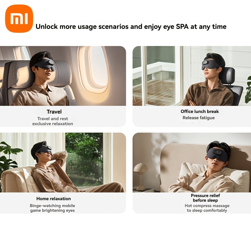 The Xiaomi Eye Massager Features a Hot Compress for The Eyes, Has Four Separately Controlled Vibration Motors, Offers Two Temperature Settings, Provides Three-Dimensional Light Blocking, Is Made of Soft Fabric