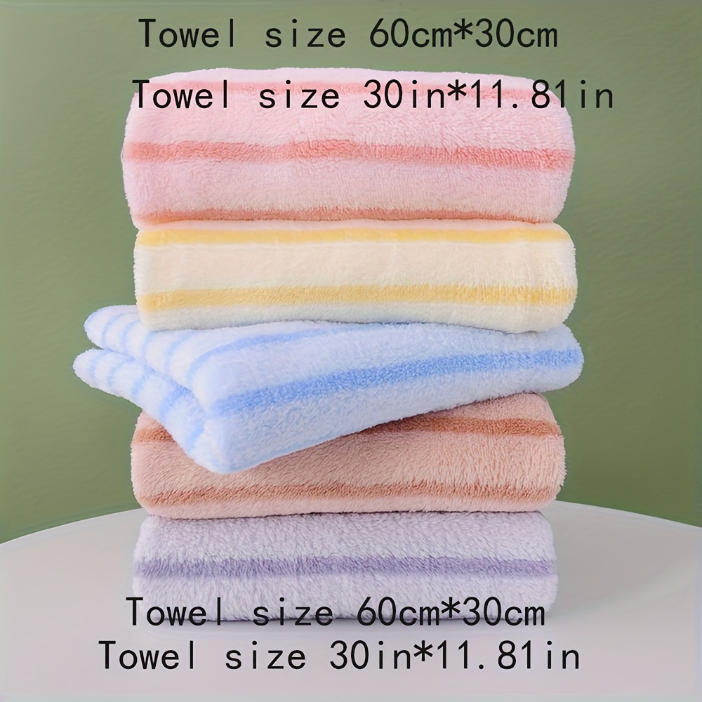 

5 Piece Cotton Bath Towel Set - Lightweight, Absorbent, Striped Design For Modern Bathrooms - Perfect Gift For Halloween, Thanksgiving And Christmas, Bathroom Towel Rack Set