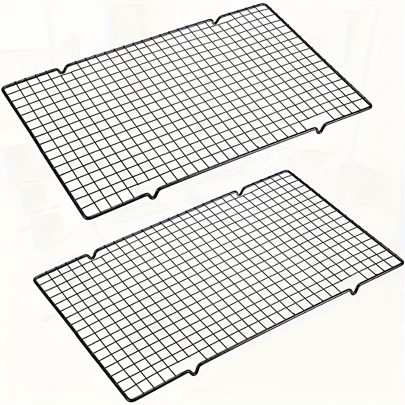 E-shop 1 Stück/2 Stücke Stahl Backrost, Ofenfestes Kühlrost für Kochen Backen, Schwarzes Rost Metallrost Kekskühlrost für Backen, Grillen, Trocknen