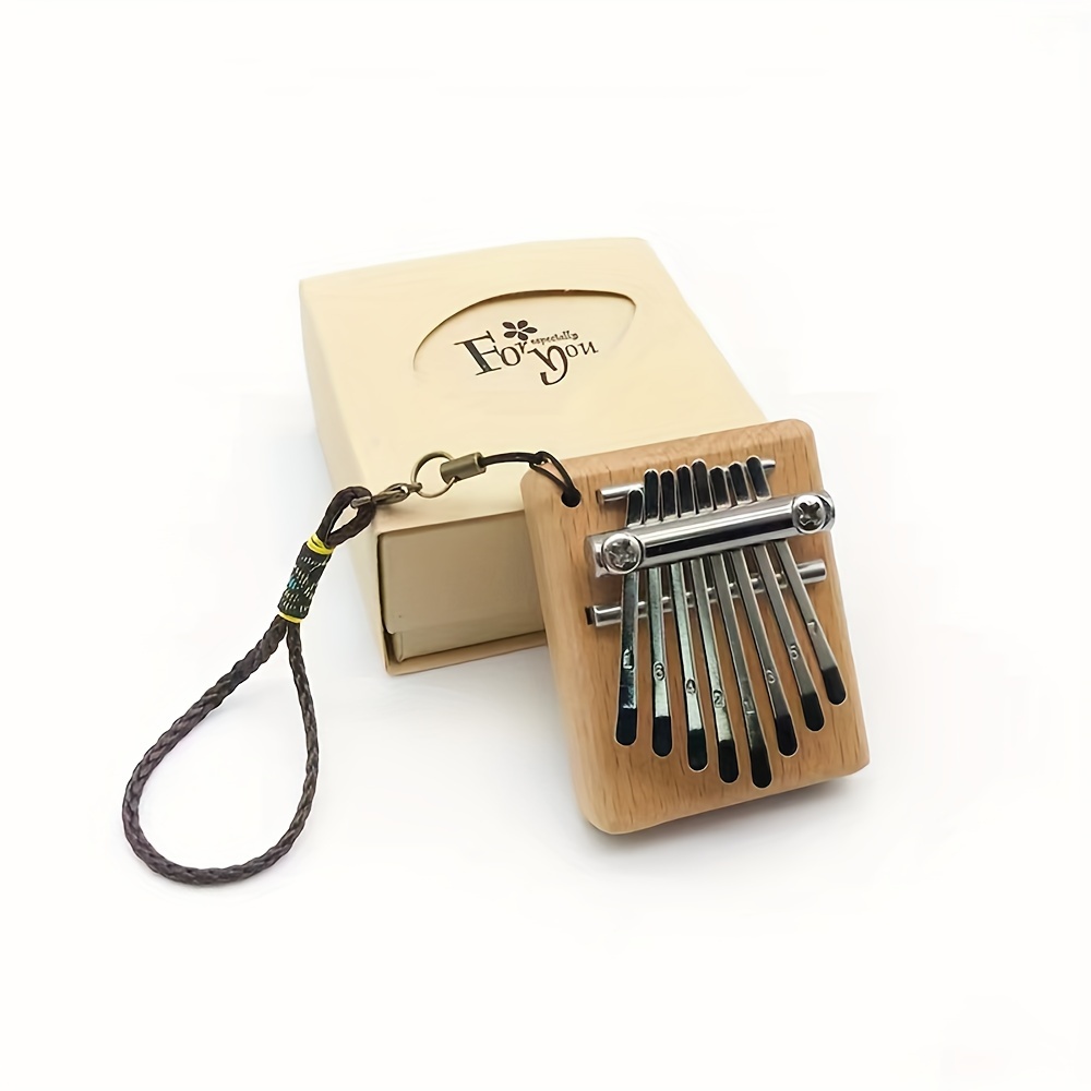 Image of 1pc Exquisite Wood Piano - 8-key Acoustic Finger Instrument For Music Lovers - Compact, Portable, And Musical Gift