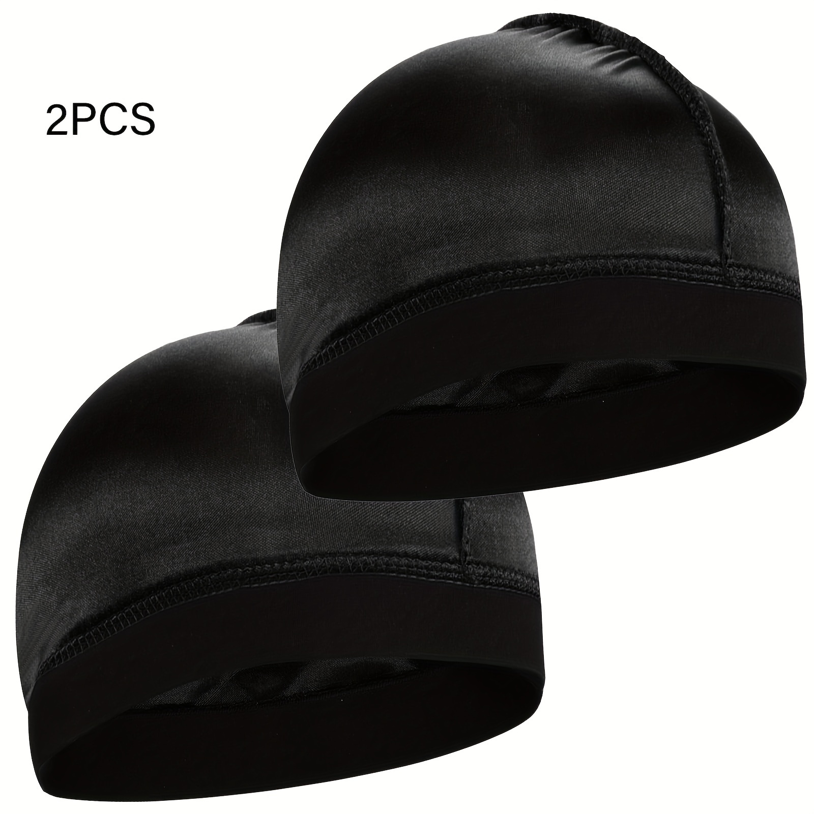 TEMU 2pcs Haircube Men's Caps, Soft & Stain-resistant, Breathable Sleep Bonnets With High For Long Hair