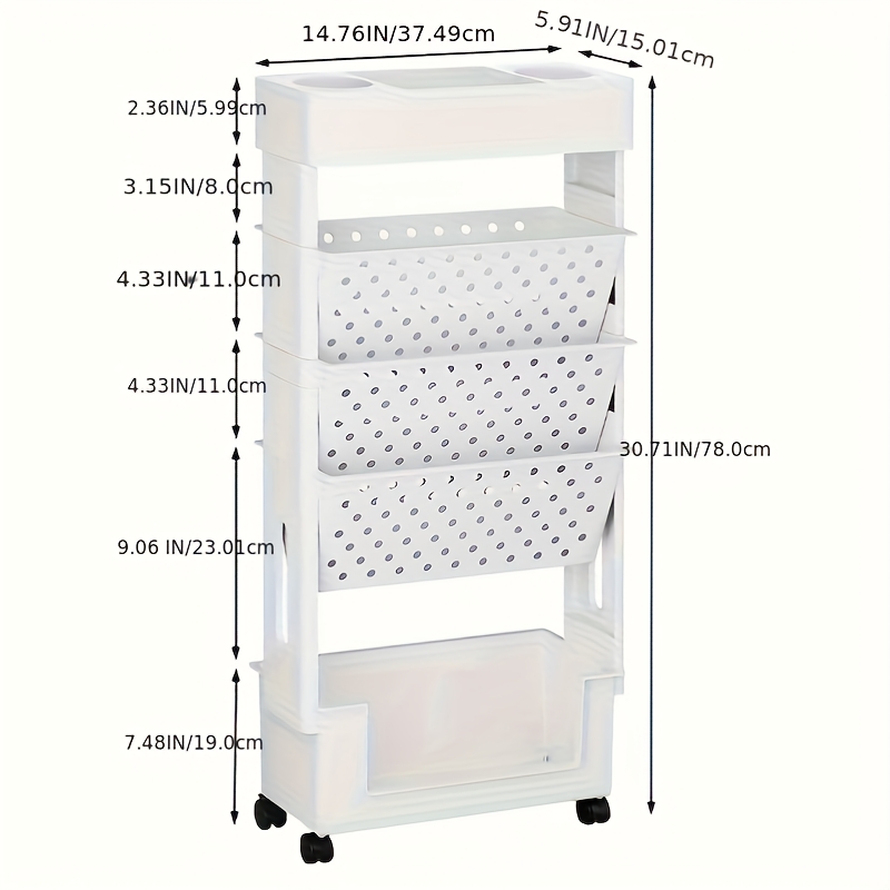 1   de estantería móvil de 5 niveles, organizador de almacenamiento de pvc para  ,   y hogar, estantería para documentos y revistas, organizador de escritorio para suministros de  , carrito de almacenamiento de   y libros Detalles del producto 0