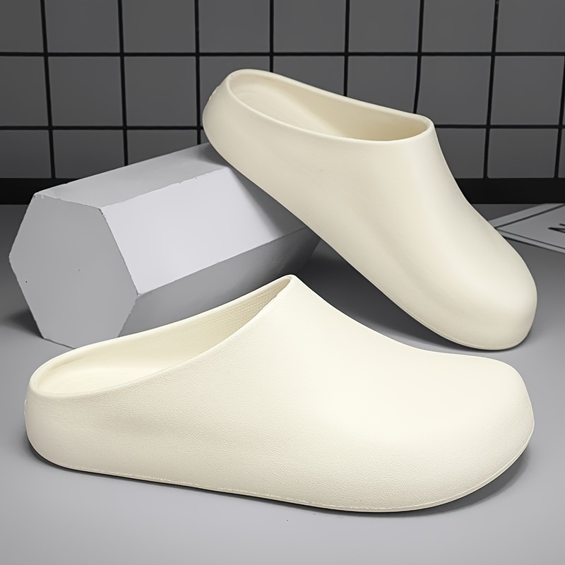 slip on slip resistant high   thick cushioned sole anti odor toe caps   indoor outdoor beach slippers lightweight eva slip ons for men women couples beige white ideal for   poolside sneaker slippers indoor slipresistant footwear simple slipon design  able footwear indoor outdoor shoes unisex slippers durable slippers slipresistant sandals   shoes