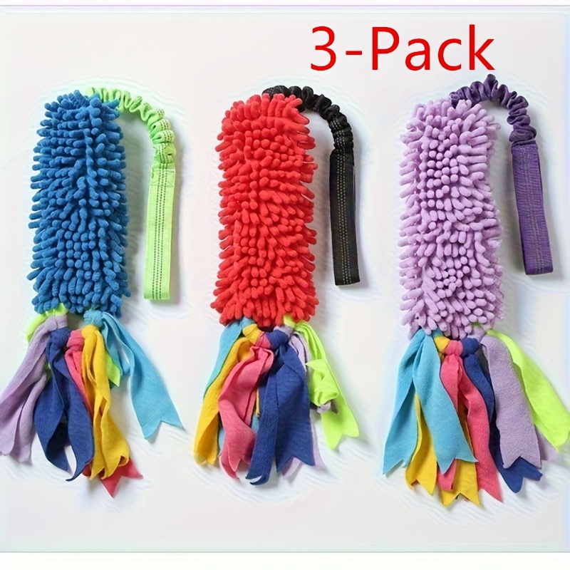 set of 3 plush dog chew toys interactive boredom relief pet toys with fun squeaky rope tugging and   breed sizes