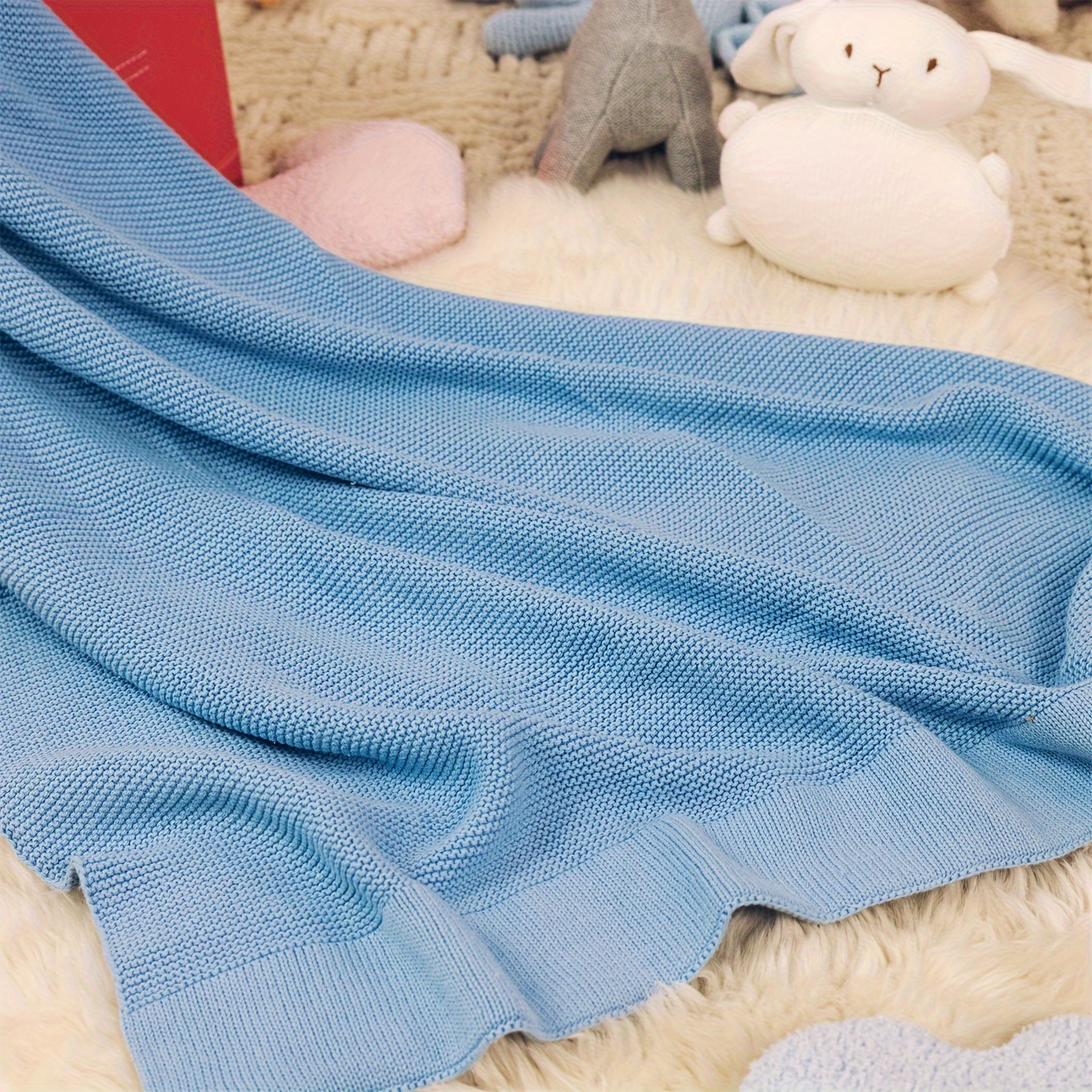 soft cozy knitted baby swaddle blanket   stroller cribs details 7