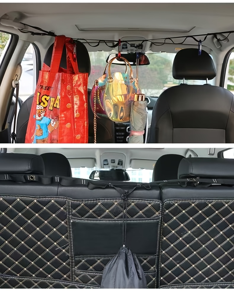 Car Top Clothesline, on-Board Hanger, Multifunctional in the Car Clothesline, Outdoor Camping Travel with Hook and Clip, Portable Clothesline Clothesline