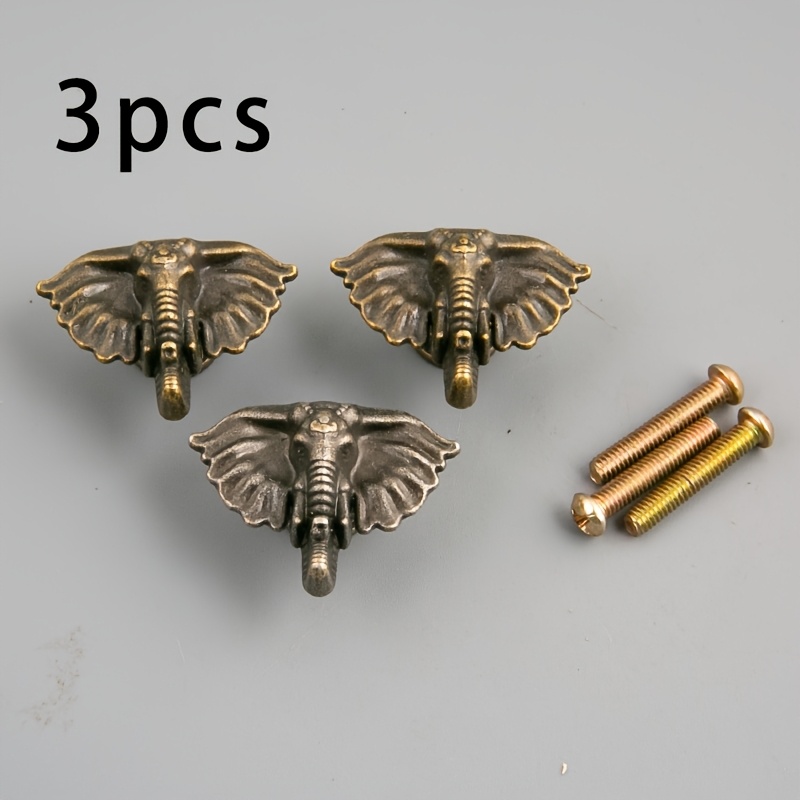 TEMU 3pcs Elephant/bee/star Shaped Iron Handles, European Style Single Hole Small Iron Drawer Handles, Suitable For Cabinets, Wardrobes And Drawers,