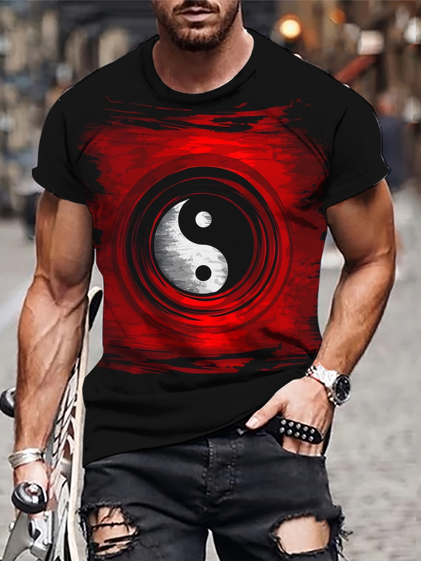 T shirt Motif Fantaisie Pour Hommes Pour L t En Plein Air