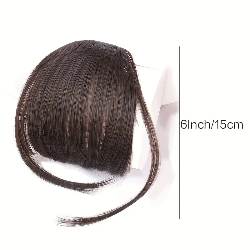hair accessory featuring sideburns and bangs wig with clip on fringes everyday clip for women with bangs details 3