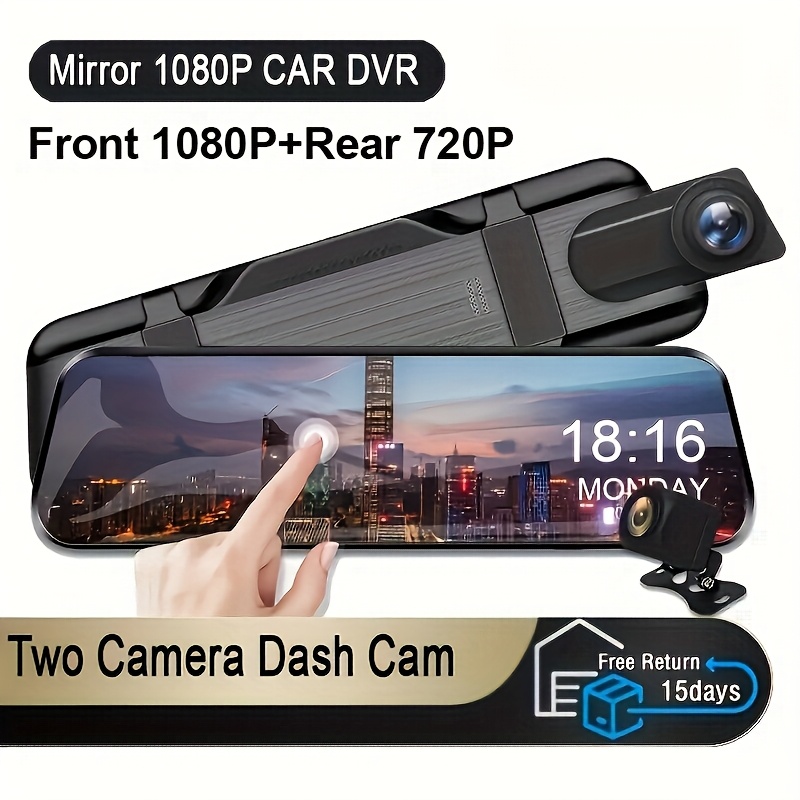 1080p přední a 720p zadní palubní kamera s dotykovou obrazovkou, magnetickým držákem, 400mah polymerovou lithiovou baterií, 24h parkovacím monitorem, 27.5fps plynulým záznamem, napájením do autozásuvky Podrobnosti o produktu 0