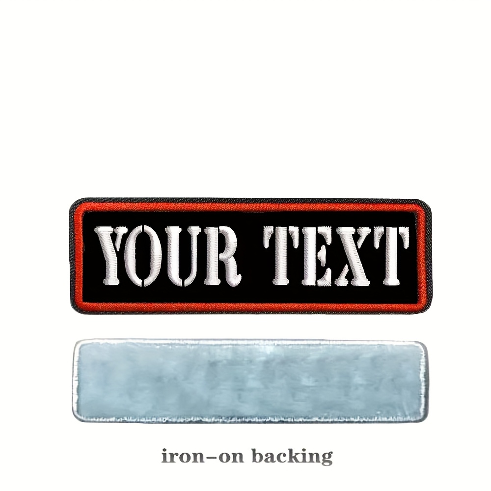 TEMU Custom Name Patches 4" X 1" Embroidered Name Tag With New Font, Iron On Or Hook Loop Patch Suit For Clothing, Backpack For Men