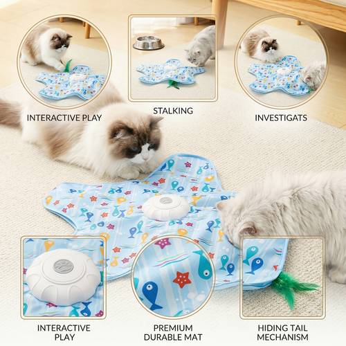 chargeable cat hunting toy smart electric cat teaser simulated movement cat interactive puzzle toy hands free pet entertainment suitable for large medium and small play item no xbc01688 a18pcscskk