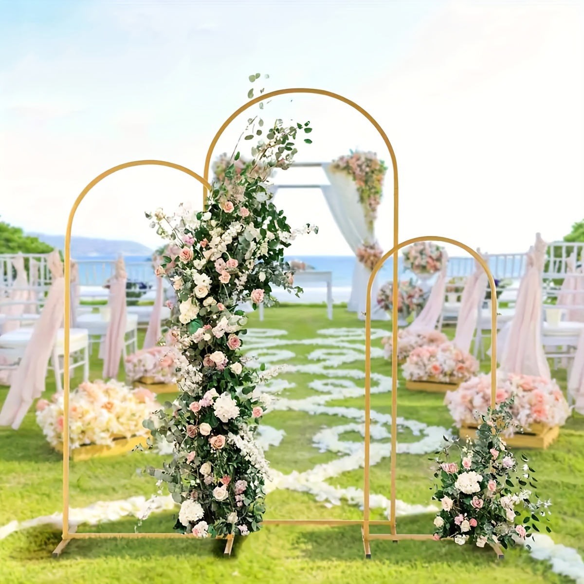 

Metal Arch Set For All - Weddings, Birthdays, Graduations & More - No Power Needed, Outdoor Decor