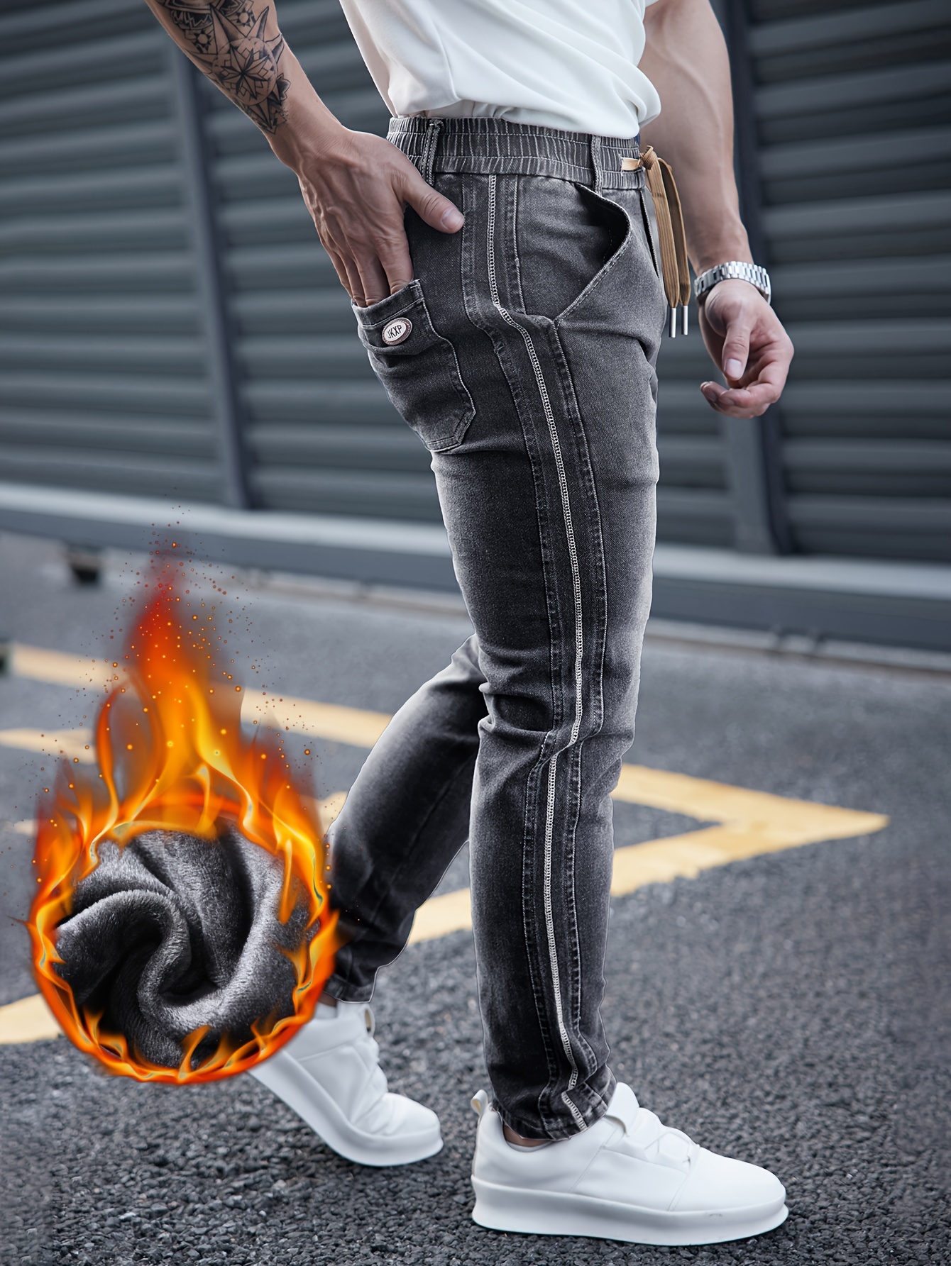 Pantalones Termicos Vaqueros Polares Hombre Pantalon Termico