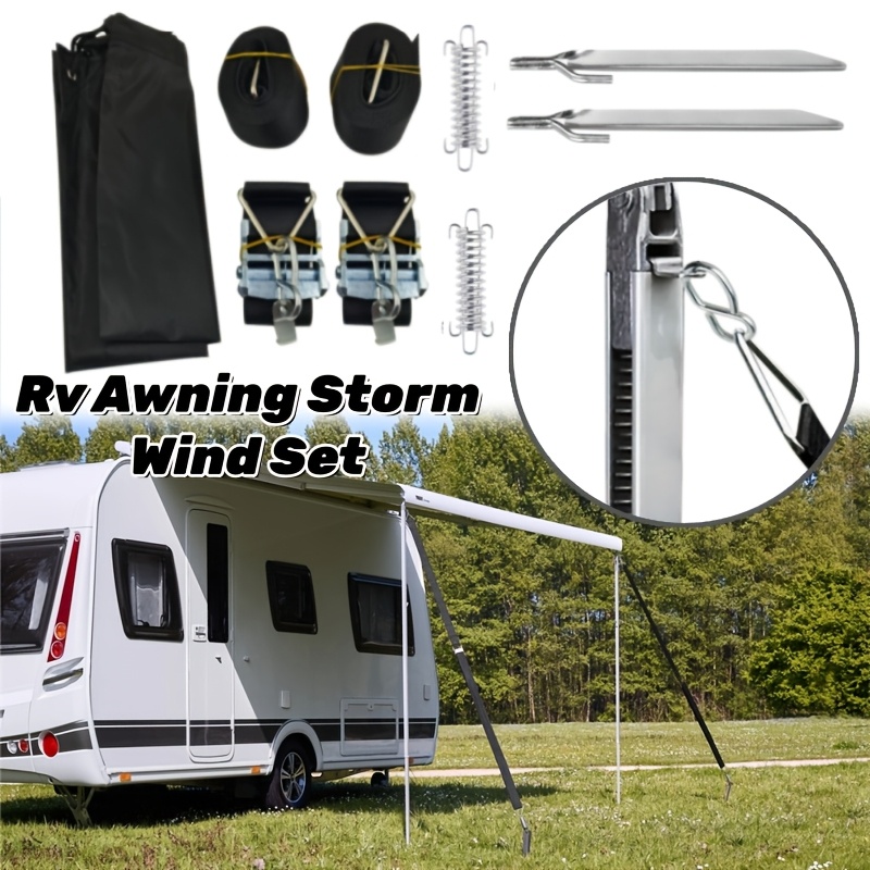 Image of For Awning Storm Hold Down Side Straps Canopy Securing Rv/ Motorhome Set Pair