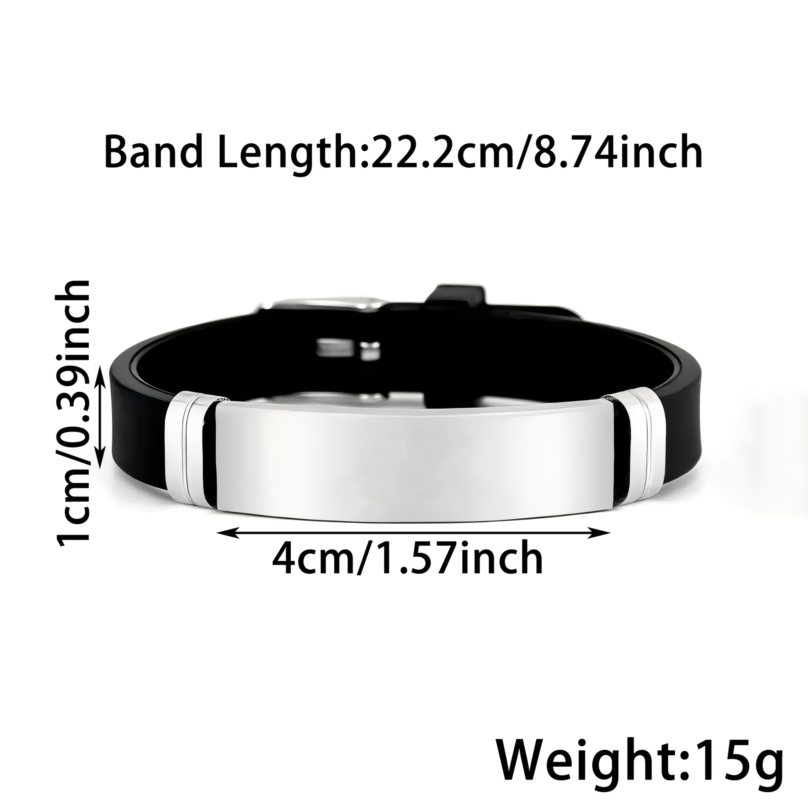 Vintage Christian Design Stainless Steel Silicone Bracelet