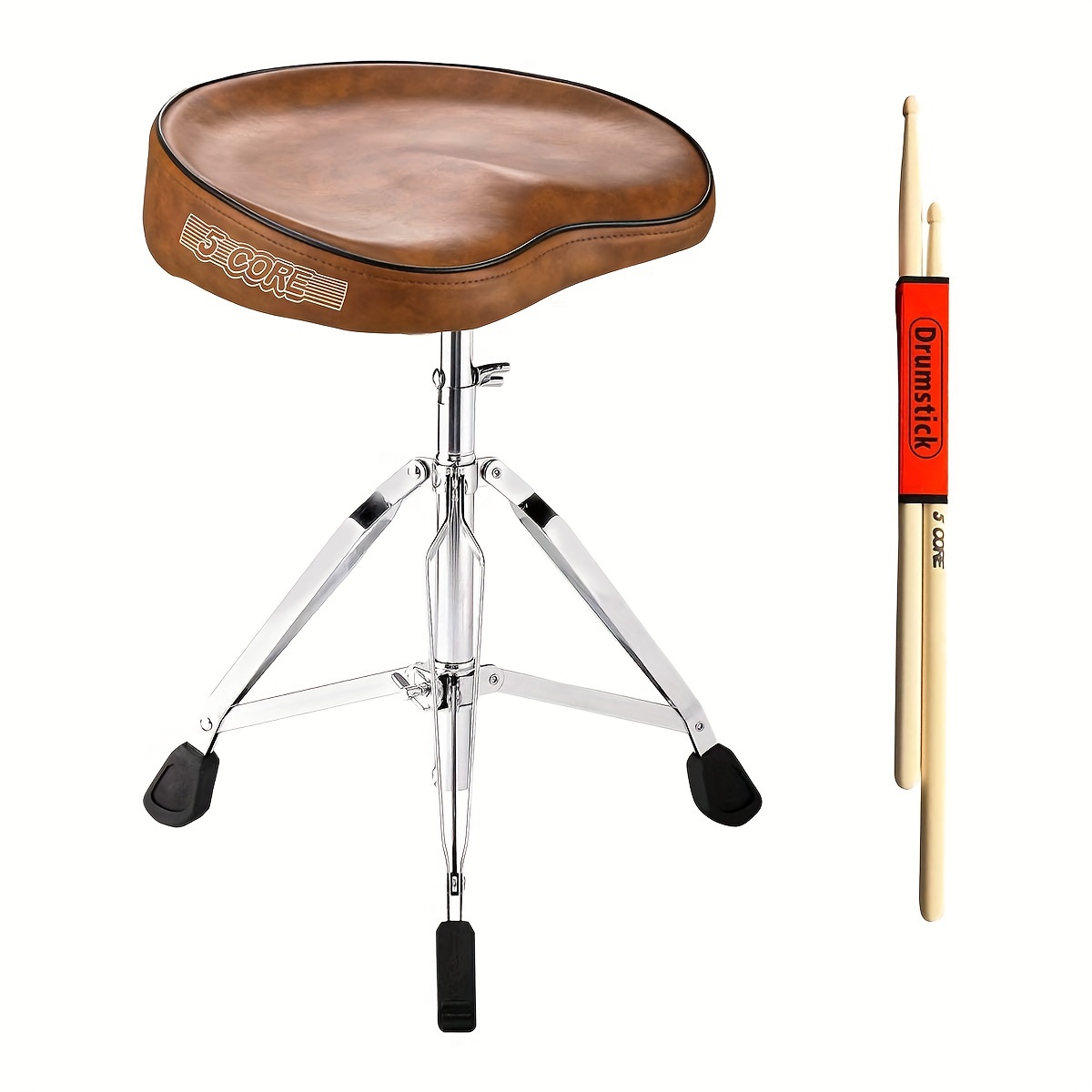 

Drum Throne Comfortable Padded Stool Height Adjustable Music Dj Chair Heavy Duty Piano Guitar Cello Seat For Drummer Kids And Adults - Ds Ch Br Sdl