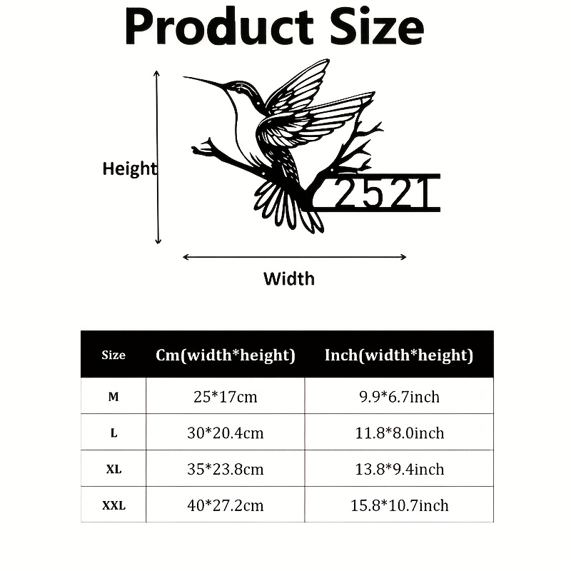 TEMU A Personalized Hummingbird Door Sign, Suitable For Wall Decor, Custom Address Markers For Home And Outdoor Use, Featuring A Farmhouse Aesthetic,