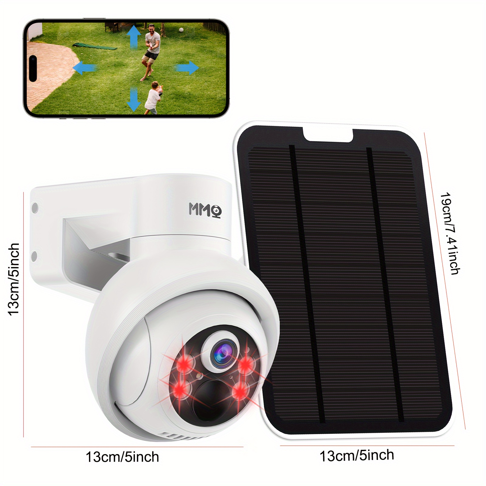 4mp solar security camera outdoor wireless battery powered Temu