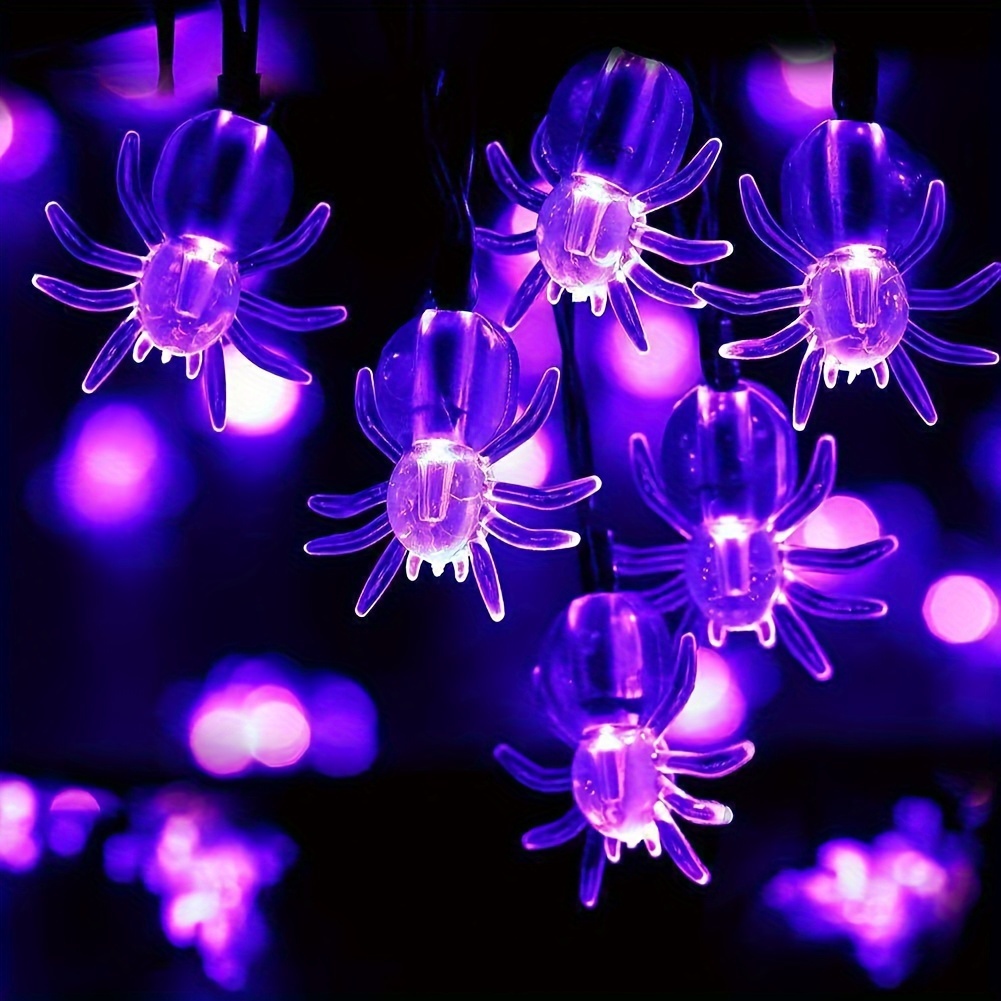 

Spider Led String For & Day Of The - Battery-, Hanging Decorations, Purple & , For And (batteries Not Included)