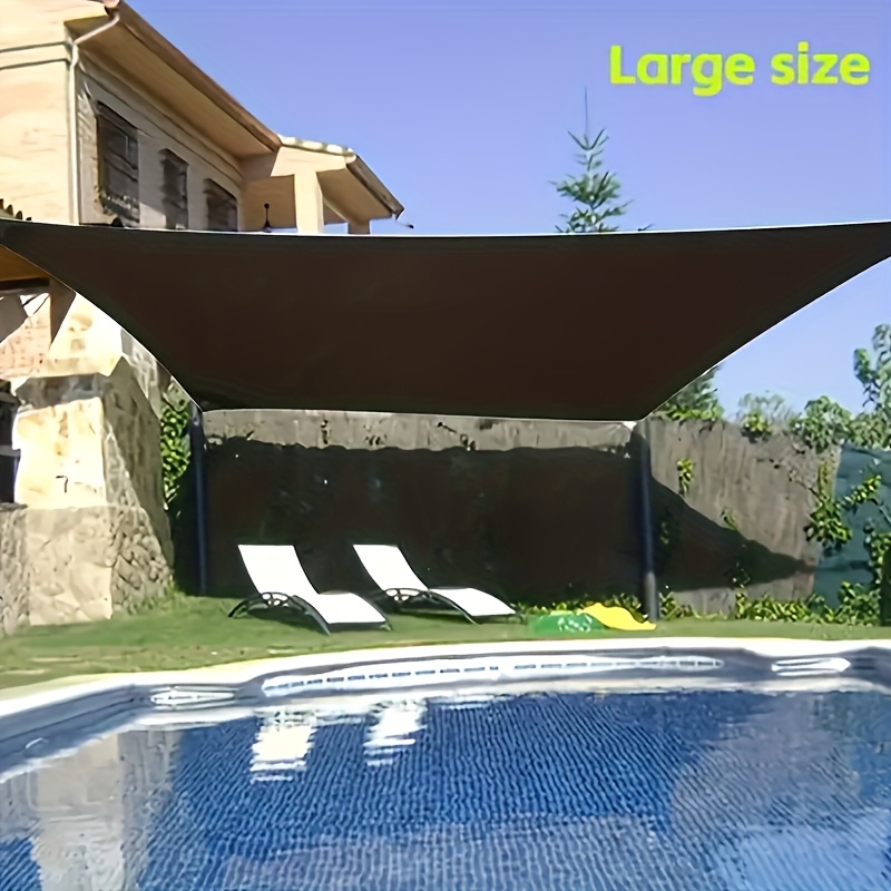 1pc large rectangular sunshade cloth breathable 95 shade durable plastic canopy cover for balcony garage backyard pool lawn outdoor uv protection excludes hanging ropes hooks patio accessory weatherresistant shade details 3