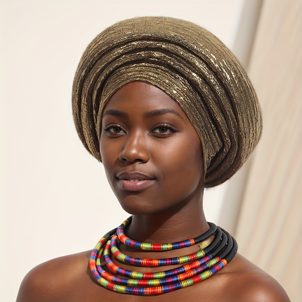 2024 new african inspired layered headwrap turban elastic  display picture 3